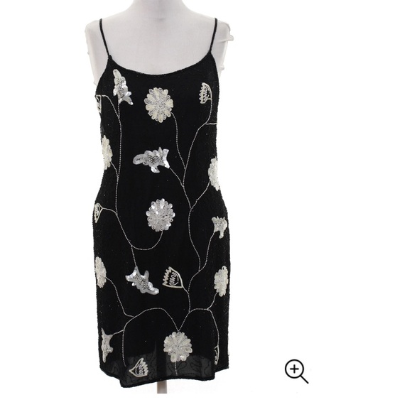 Styleworks Wicked 1990s Beaded Cocktail Dress with Jacket Sz 10 - Picture 3 of 15